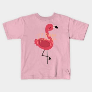 Pink Flamingo Girls Kids T-Shirt